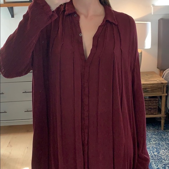 Flowy Free People Maroon Dress in Medium - Picture 6 of 6